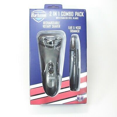 Photo 2 of BARBASOL 2 IN 1 COMBO PACK WITH STAINLESS STEEL BLADES 1 ROTARY SHAVER AND 1 EAR AND NOSE TRIMMER NEW 