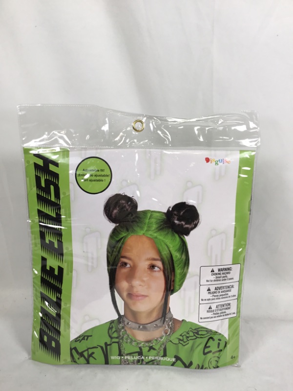 Photo 1 of BILLIE EILISH BRAVADO CHILD WIG GREEN BLACK 100% POLYESTER NEW