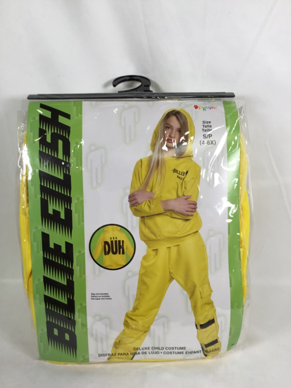 Photo 1 of BILLIE ELISH BRAVADO HOODED TOP AND PANTS CHILD COSTUME SIZE S 4-6 NEW