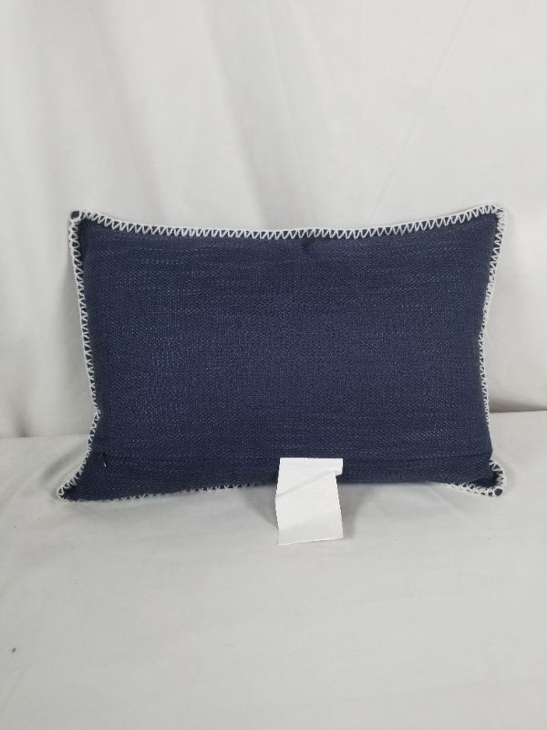 Photo 2 of THRO BLUE WHITE ELLE HOME ROPE WHIPSTICH PILLOW POLYESTER 14X20 WITH ZIPPER NEW