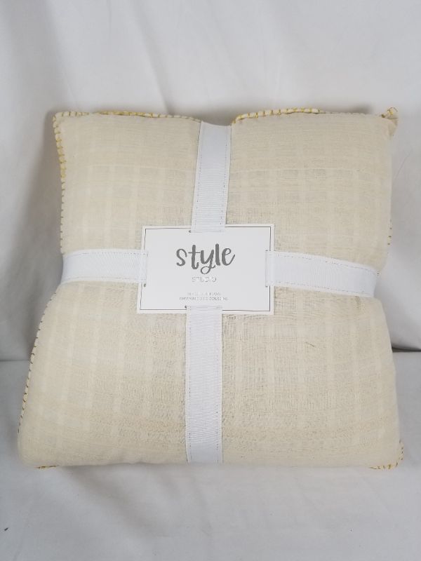 Photo 1 of 2PK STYLE COCONUT MLIK WOVEN STRIPES PILLOW 20 X 20 NEW 