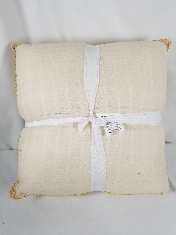 Photo 3 of 2PK STYLE COCONUT MLIK WOVEN STRIPES PILLOW 20 X 20 NEW 