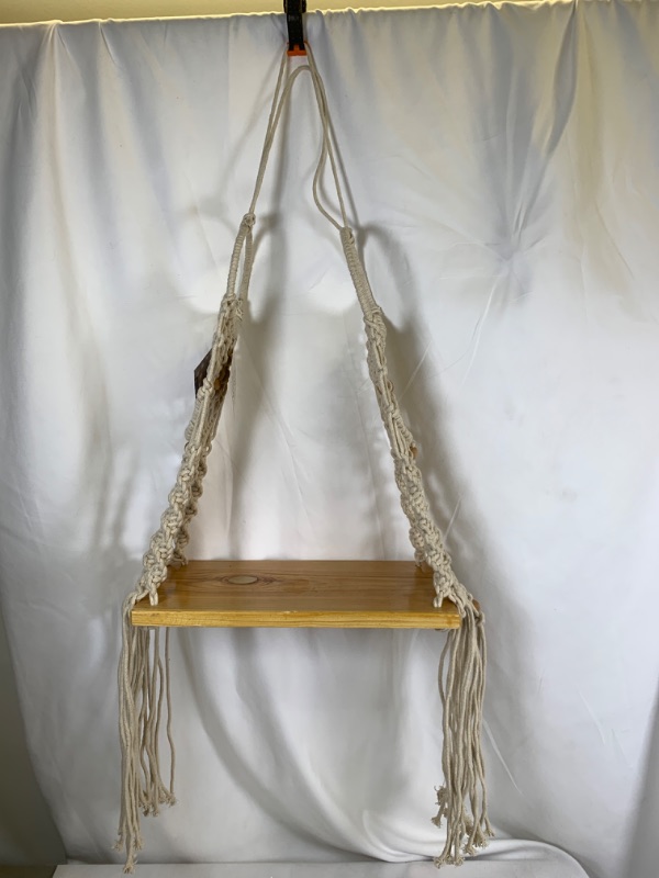 Photo 1 of MACRAME WOODE SINGLE HANGING WALL DECOR WITH BEADS NEW 