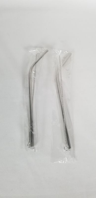 Photo 1 of 2PACK STAINLESS STEEL RESUABLE STRAW WITH STRAW CLEANER NEW