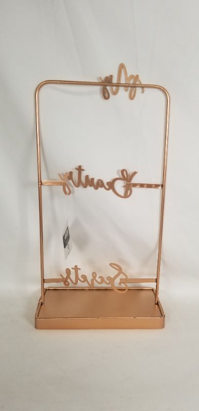 Photo 2 of METAL TABLE TOP JEWWERLY STAND MY BEAUTY SECRETS COPPER 8X16INCHES NEW