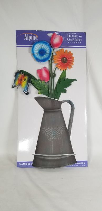 Photo 1 of WATERING CAN VASE WALL DECOR BUTTERLY 11LENTH X 1INCH W X23 H NEW