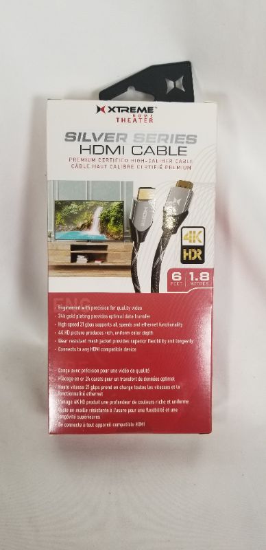 Photo 1 of HDMI CABEL CHARGER SILVER SERIES 6FT 4K NEW 