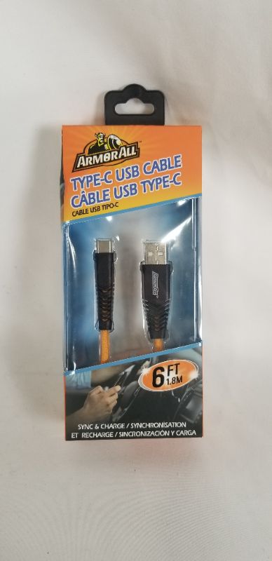 Photo 1 of TYPE C USB CABLE ORANGE AND BACK 6FT  NEW 