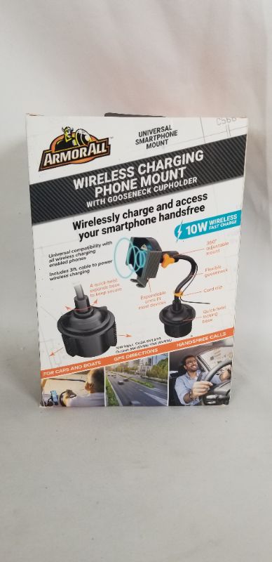 Photo 2 of WIRELESS CHARGING PHONE AMMOUNT WITH GOOSENECK CUP HOLDER 10W FAST CHARGE NEW 