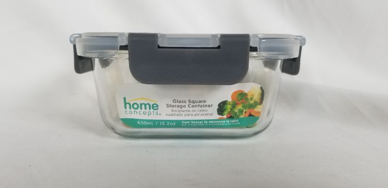 Photo 2 of GLASS STORAGE SQUARE CONTAINER 15oz NEW 