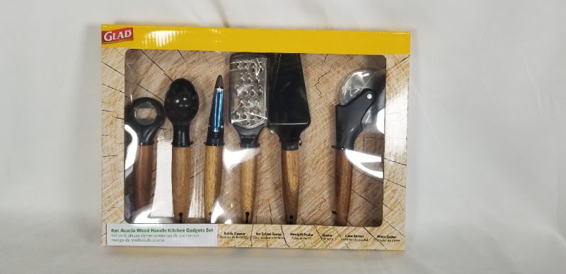 Photo 1 of 6 PC KITCHEN  ACACIA WOOD GADGET SET NEW