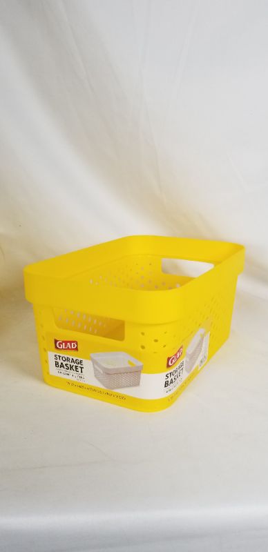 Photo 2 of 1 GALLON YELLOW STORAGE BASKET  10.125X.625X4.75 NEW