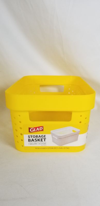 Photo 1 of 1 GALLON YELLOW STORAGE BASKET  10.125X.625X4.75 NEW