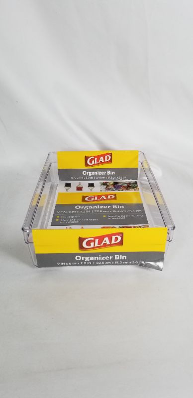 Photo 2 of CLEAR ORGANIZER BIN LARGE 9INCH x 6INCH x .2INCH NEW 