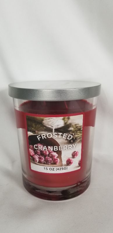 Photo 1 of  FROSTED CRANBERRY 2 WIC  CANDLE JAR 15oz NEW 