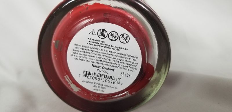 Photo 2 of  FROSTED CRANBERRY 2 WIC  CANDLE JAR 15oz NEW 