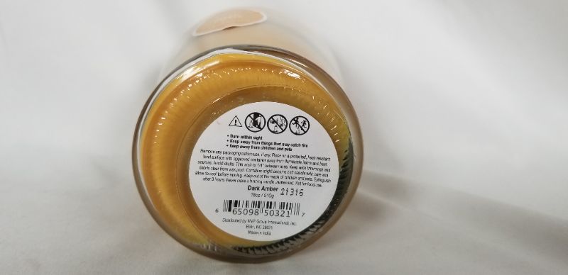 Photo 2 of DARK AMBER JAR CANDLE 18oz NEW 