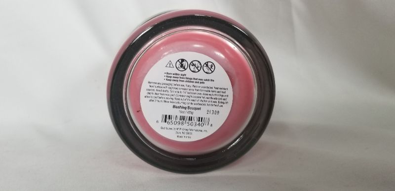 Photo 2 of JAR CANDLE BRAD TRI BLUSHING BOUQUET 2 WIC CACTUS ROSE PEONIES CHERRY BLOSSOM 15oz NEW 