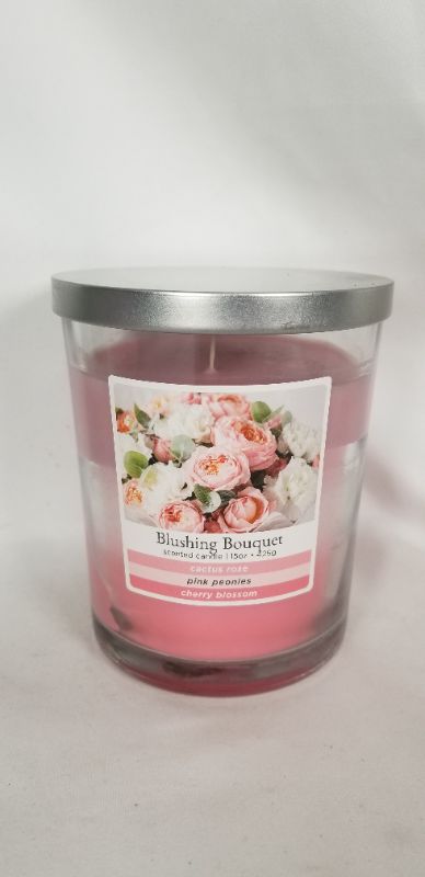 Photo 1 of JAR CANDLE BRAD TRI BLUSHING BOUQUET 2 WIC CACTUS ROSE PEONIES CHERRY BLOSSOM 15oz NEW 