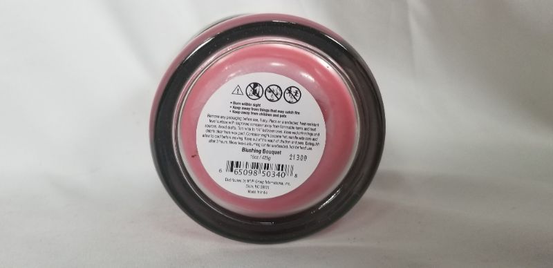 Photo 1 of JAR CANDLE BRAD TRI BLUSHING BOUQUET 2 WIC CACTUS ROSE PEONIES CHERRY BLOSSOM 15oz NEW 