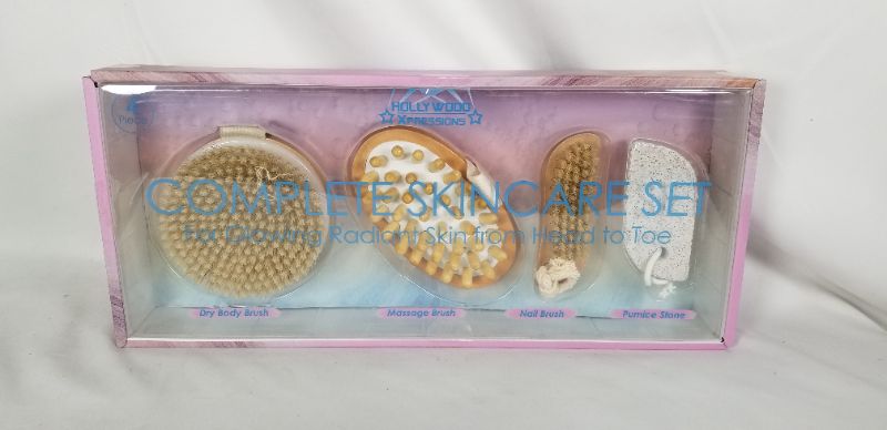 Photo 1 of COMPLETE SKIN CARE SET 4 PACKS DRY BODY MASSAGE BRUSH  NAIL BRUSH PUMICE STONE NEW 