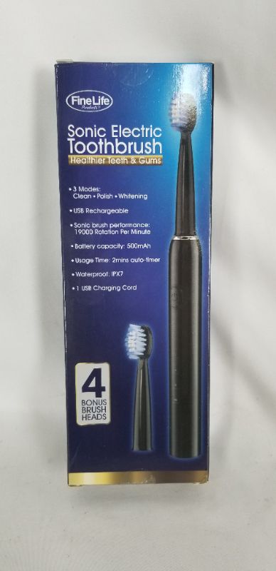 Photo 1 of SONIC ELECTRIC TOOTHBRUSH 3 MODES USB RECHARGEABLE WATERPROOF 4 BONUS BRUSH HEADS NEW