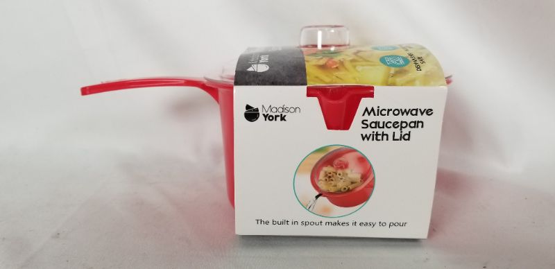 Photo 3 of MICROWAVE SAUCE PAN WITH LID RED  25.3oz 8.5x 6 x 4.3INCH NEW 