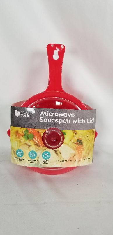 Photo 1 of MICROWAVE SAUCE PAN WITH LID RED  25.3oz 8.5x 6 x 4.3INCH NEW 