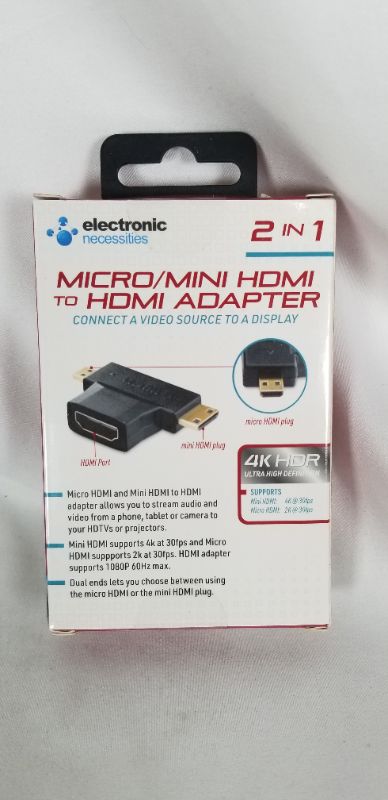 Photo 2 of 2 IN 1 MICRO MINI HDMI TO HDMI ADAPTER CONNECT A VIDEO SOURCE TO A DISPLAY 4KHDR NEW 