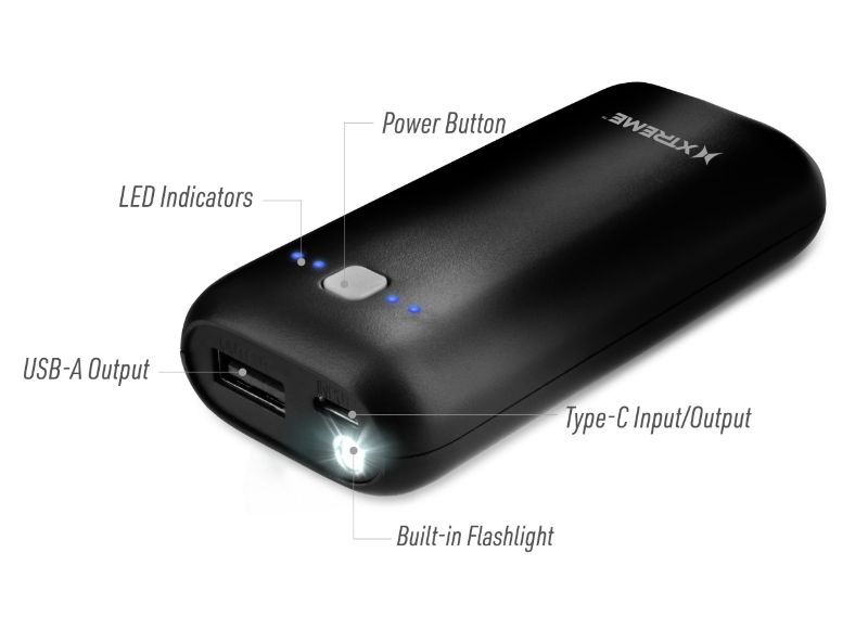 Photo 2 of 360 MAH TYPE C AND USB POWER BANK BUILD IN FLASHLIGHT RECHARGEABLE WITH CABLE PORTABLE CHARGER AND FLASHLIGHT  NEW