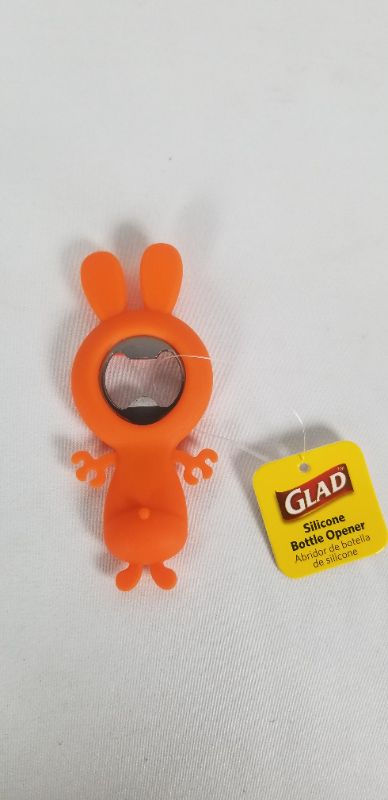 Photo 1 of ORANGE SILICONE BUNNY BOTTLE OPENER TOP RACK DISHWASHER SAFE NEW