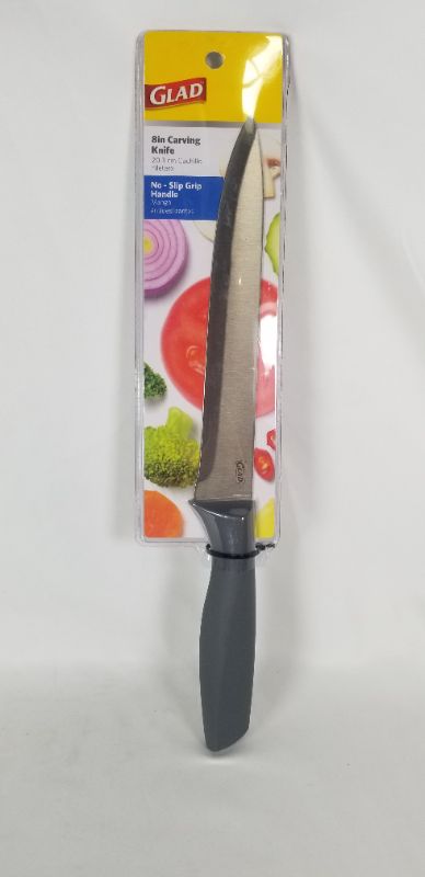 Photo 1 of 8 INCH CARVING KNIFE NON SLIP GRIP GREY HANDLE NEW