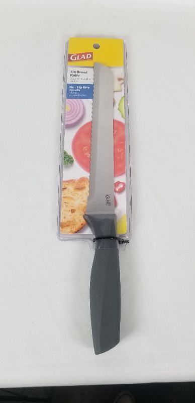 Photo 1 of 8 INCH BREAD KNIFE NO- SLIP GLIP GREY HANDLE NEW