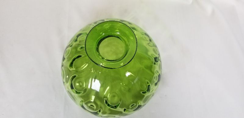 Photo 2 of GLASS BUBBLE VASE GREEN NEW