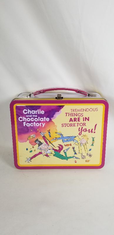 Photo 1 of AQUARIUS DAHI CHARLIE FUN TIN STORAGE BOX EMBOSSED FRONT 3.8X8.62X6.74H NEW 