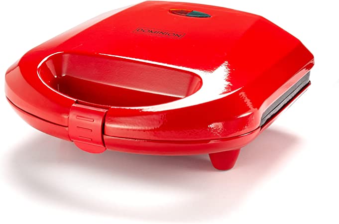 Photo 1 of DOMINION ELECTRIC INDOOR SANDWHICH GRILL MAKER WITH NON STICK GRILLING PLATES COUNTERTOP BREAD TOASTER EASY STORAGE AND CLAEAN PERFECT FOR BREAKFAST GRILLED CHEESE EGG AND STEAK CHERRY RED NEW 