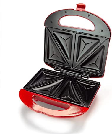 Photo 2 of DOMINION ELECTRIC INDOOR SANDWHICH GRILL MAKER WITH NON STICK GRILLING PLATES COUNTERTOP BREAD TOASTER EASY STORAGE AND CLAEAN PERFECT FOR BREAKFAST GRILLED CHEESE EGG AND STEAK CHERRY RED NEW 