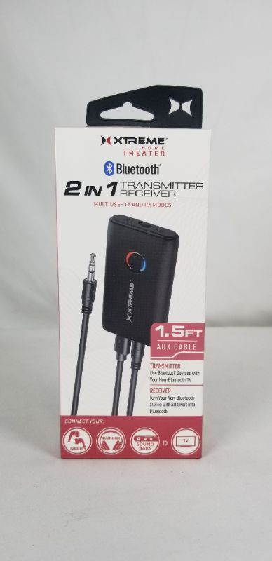 Photo 1 of 2 IN1 TRANSMITTER BLUETOOTH  RECEIVER 1.5 FT AUX CABLE NEW