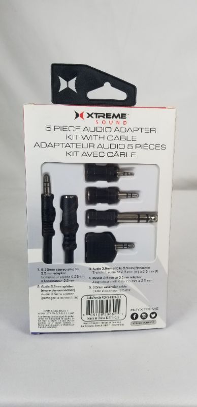 Photo 3 of 5 PIECE AUDIO ADAPTER KIT WITH CABLE 2.5MM 3.5MM 6.35MM NEW