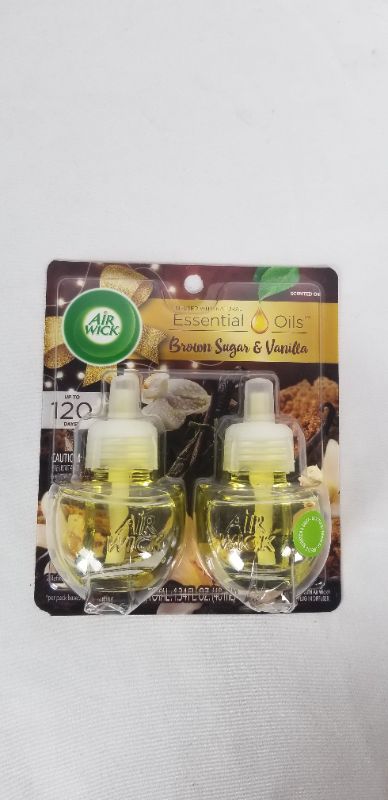 Photo 1 of AIR WICK ESSENTIAL OILS BOWN SUGAR AND VANILLA 2 PACK REFIL 1.34oz NEW