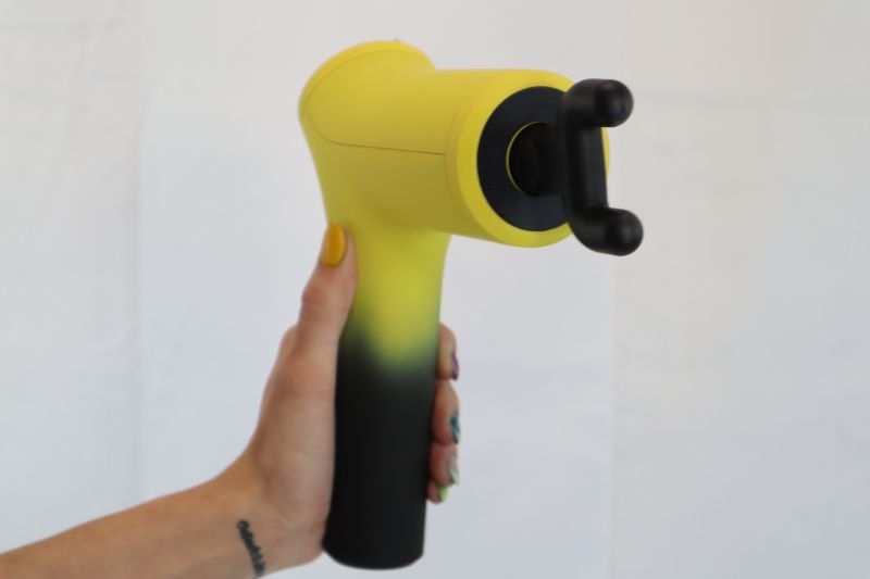 Photo 3 of BCORE MASSAGE GUN CHARGES 6 HOURS FOR FULL POWER 10 SPEED LEVELS 6 ADJUSTABLE HEADS FOR UPPER BODY OR LOWER BODY COLOR YELLOW AND BLACK NEW