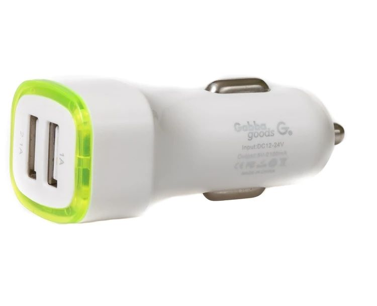 Photo 1 of 2 PORT LIGHT UP CAR CHARGER LED POWER AND RAPID CHARGE COLOR GREEN  NEW 