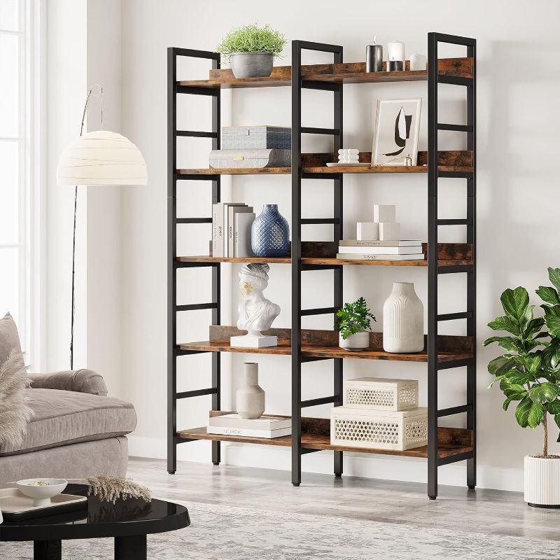 Photo 1 of 
***similar iten****Tribesigns 5-Tier Industrial Bookshelf, 71”H x 47”W Etagere Bookcase, Freestanding Double Wide Book Shelf for Storage and Display, Wood and Metal...
Color:Rustic Brown