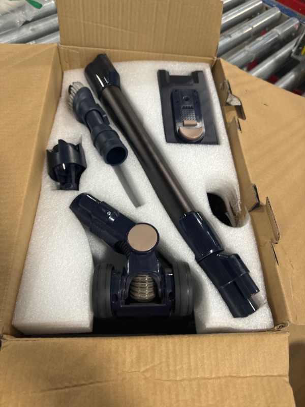 Photo 3 of ***USED**PARTS ONLY**SOLD AS IS NO RETURNS**ALL SALES ARE FINAL* Cordless Vacuum Cleaner, 28Kpa Powerful Suction with LED Display, 8 in 1 Lightweight Stick Vacuum, 50 Min Runtime Detachable Battery, 1.5L Dust Cup, for Carpet and Hard Floor Pet Hair Blue