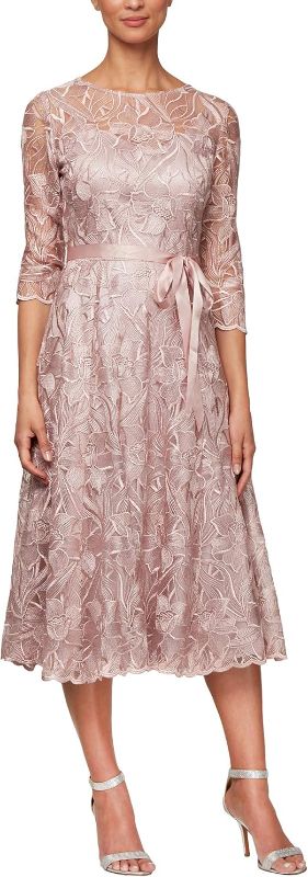 Photo 1 of *** size 10p*** Alex Evenings Women's Tea Length Printed Chiffon Dress with Shawl