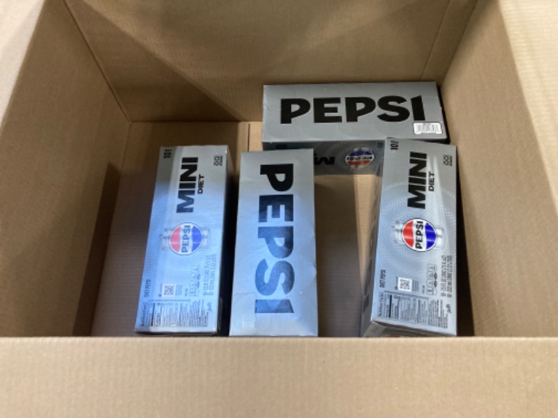 Photo 2 of *** 4 PACKS*** Diet Pepsi Soda, 7.5 Fl Oz Mini Cans, (Pack of 10) Diet Pepsi Mini Can 7.5 Fl Oz (Pack of 10)