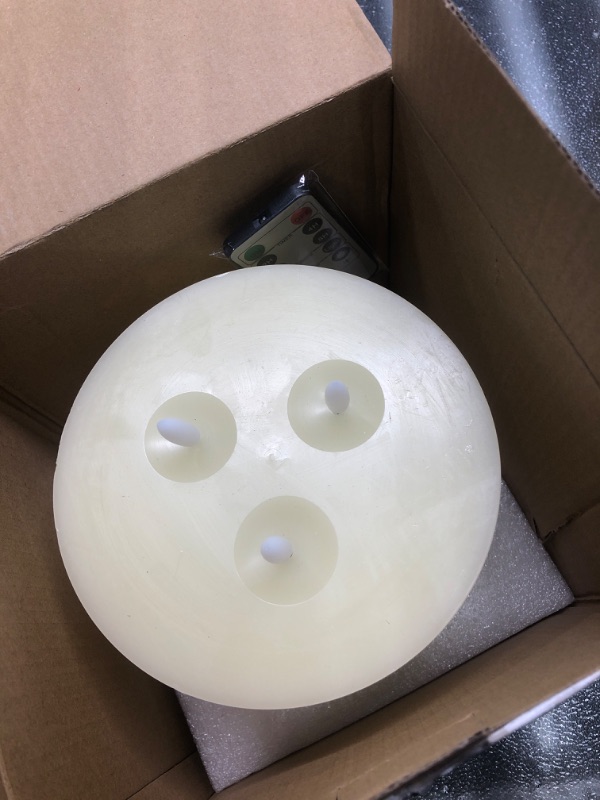 Photo 1 of Amagic 6"x6" Extra Large Flameless Candles with 3 Wicks, Battery Operated Candles with Remote Control and Timers, 6 inch Diameter LED Pillar Candles, Real Wax, Ivory