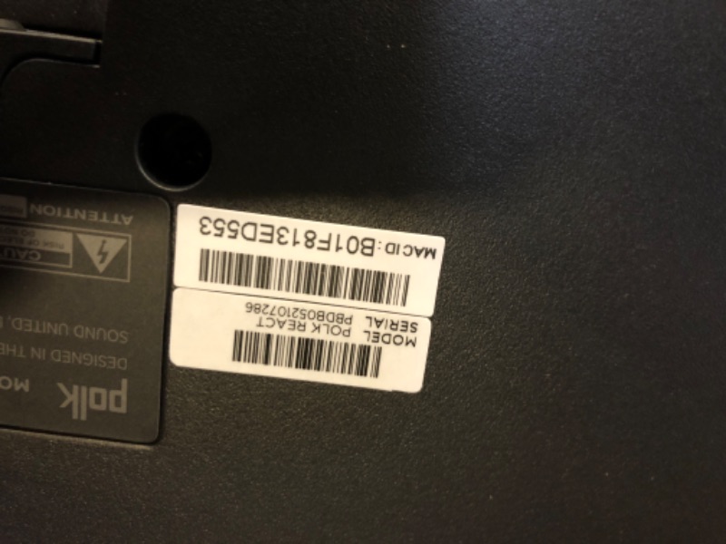 Photo 2 of Polk Audio React Sound Bar, Dolby & DTS Virtual Surround Sound, Next Gen Alexa Voice Engine with Calling & Messaging Built-in, Expandable to 5.1 with Matching React Subwoofer & SR2 Surround Speakers
