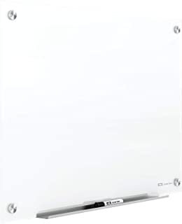 Photo 1 of Quartet Glass Whiteboard, Magnetic Dry Erase White Board, 8' x 4', Frameless, Brilliance White (G29648W)
