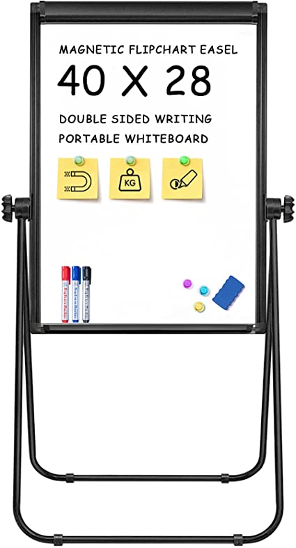 Photo 1 of Stand White Board - 40x28 Magnetic Dry Erase Board Flipchart Board Double Sided Easel Board Portable Whiteboard
